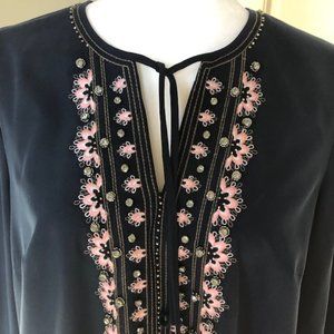 Chico's Embellished Dress Blue Sz 1 (M 8/10)